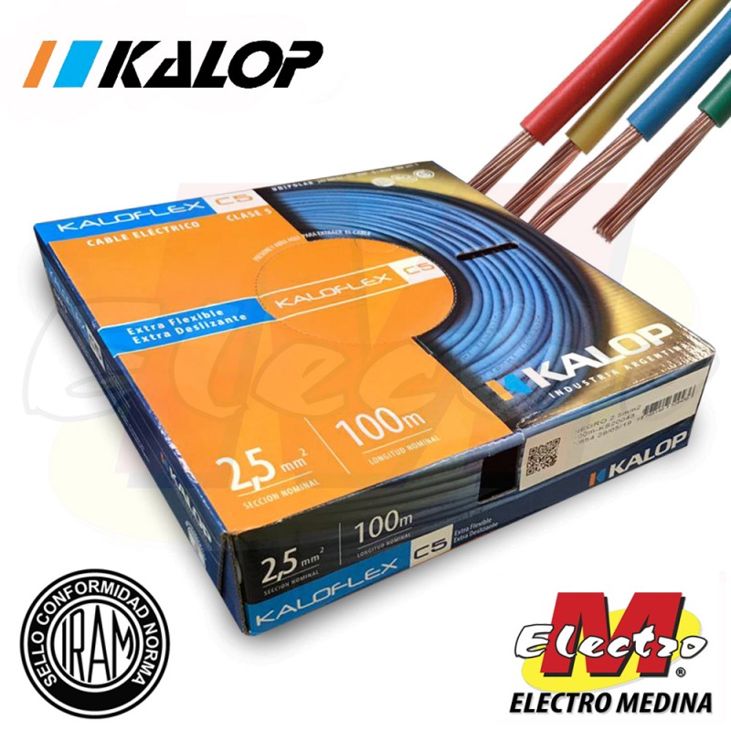 Cable Unipolar Kalop Iram 1.5mm Verde-amarillo X Rollo 100m